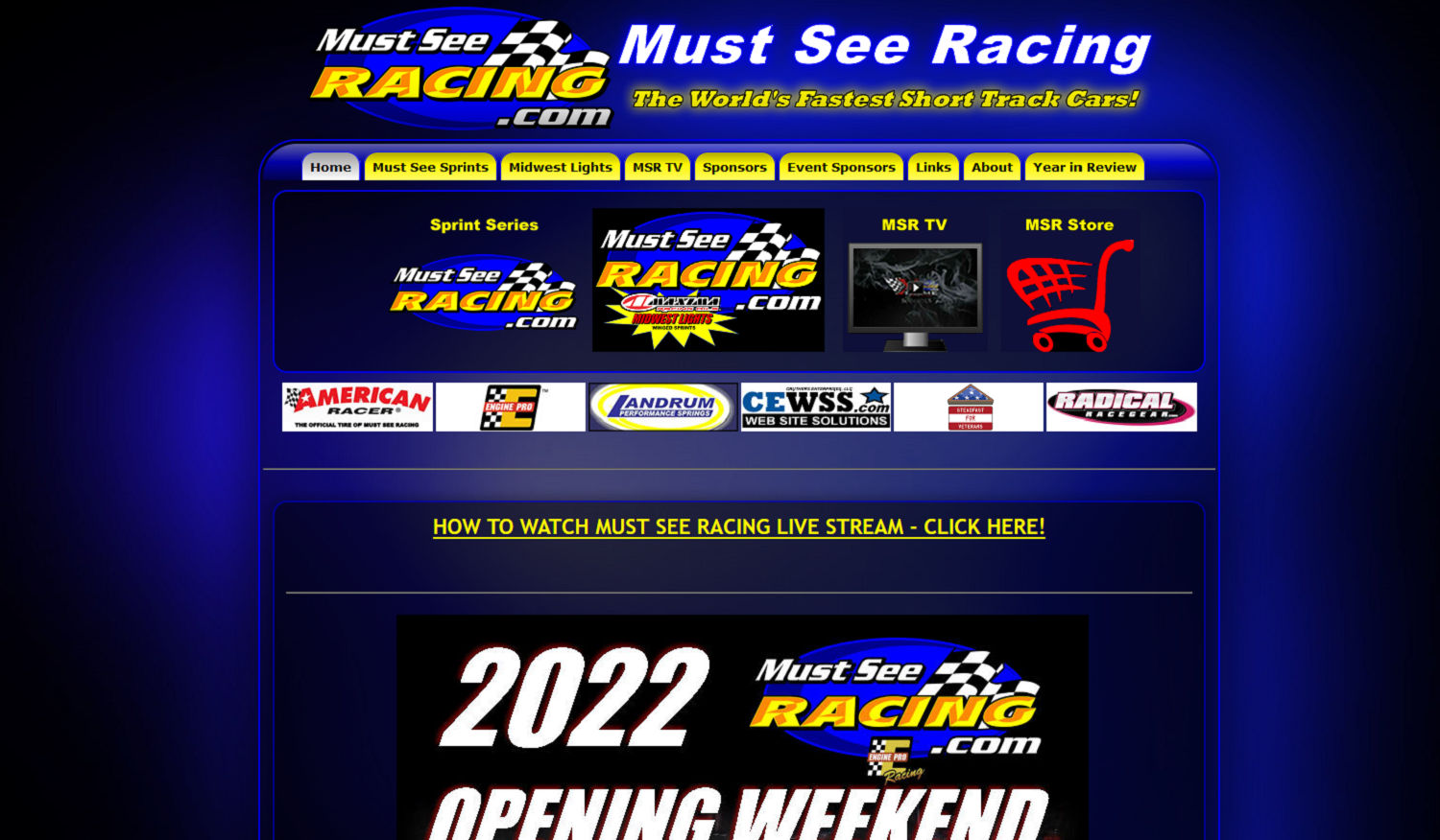 Cruthers Enterprises Auto Racing Website Maintenance
